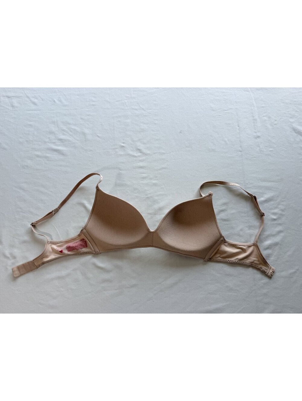 Victoria's Secret Lined No Wire Bra Nude Beige 34C Cotton Wireless Bra